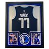 Image 1 : LUKA DONCIC SIGNED 30X36 FRAMED LIGHT UP JERSEY DISPLAY (JSA COA)