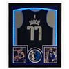 Image 2 : LUKA DONCIC SIGNED 30X36 FRAMED LIGHT UP JERSEY DISPLAY (JSA COA)