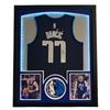 Image 3 : LUKA DONCIC SIGNED 30X36 FRAMED LIGHT UP JERSEY DISPLAY (JSA COA)