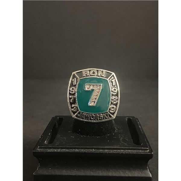 RON JAWORSKI #7 HALL OF FAME 1973-1989 "THE POLISH RIFLE" CHAMPIONSHIP RELICA RING