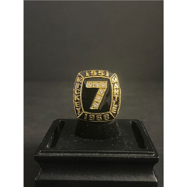 MICKEY MANTLE #7 HALL OF FAME 1951-1968 CHAMPIONSHIP REPLICA RING