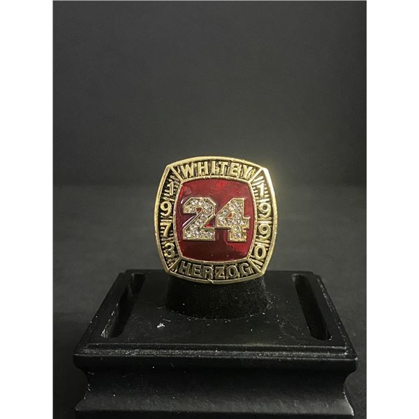 WHITEY HERZOG #24 HALL OF FAME 1973-1990 "WHITE RAT" CHAMPIONSHIP REPLICA RING