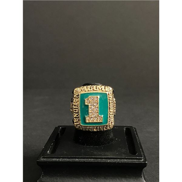 MIAMI HURRICANES CHAMPIONS 1989 "MCGUIRE" NATIONAL CHAMPIONSHIP REPLICA RING