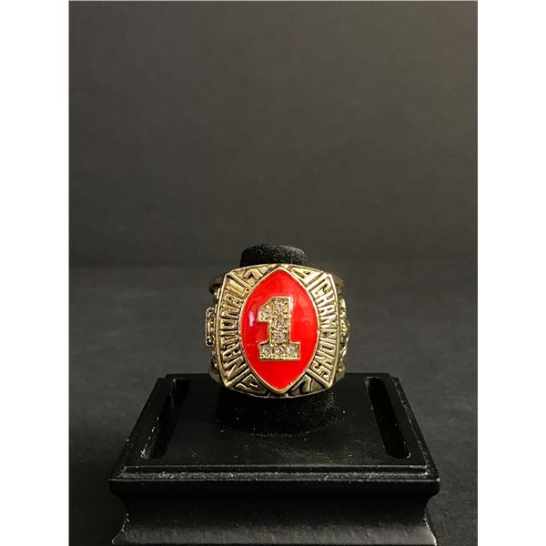 NEBRASKA CORNHUSKERS CHAMPIONS 1997 "BOOKER" NATIONAL CHAMPIONSHIP REPLICA RING