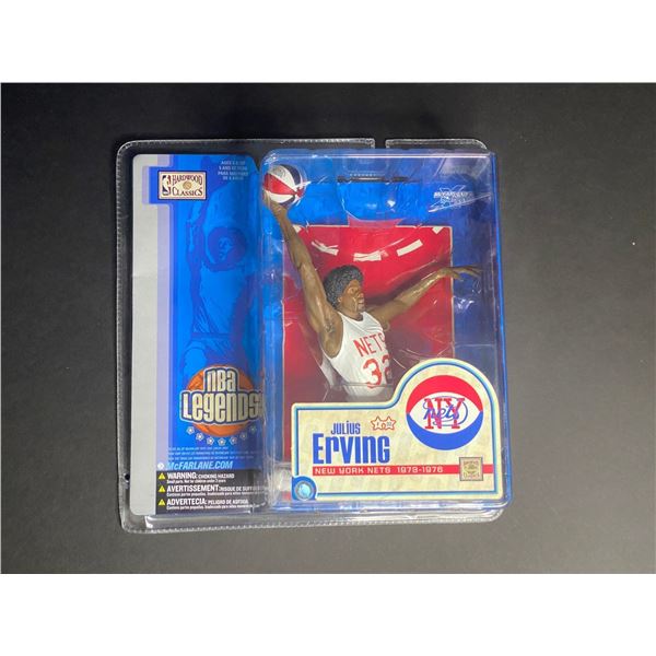 JULIUS ERVING MCFARLANE HARDWOOD CLASSICS  WHITE JERSEY NBA LEGENDS