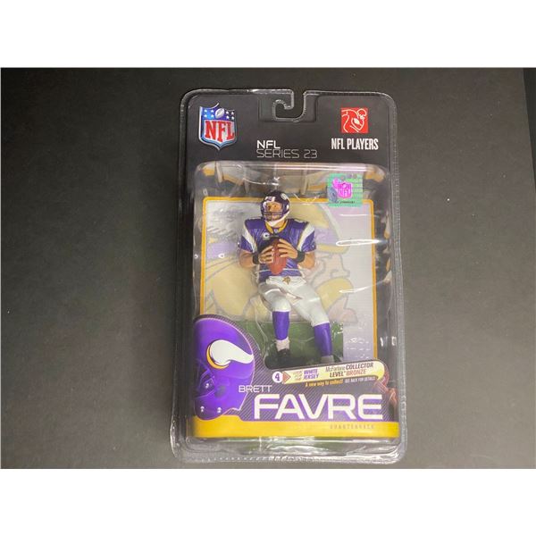 BRETT FAVRE MCFARLANE MINNESOTA VIKINGS SERIES 23 PURPLE JERSEY