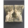 Image 1 : GENUINE ALABASTER HAND CARVED ELEPHANT BOOKENDS