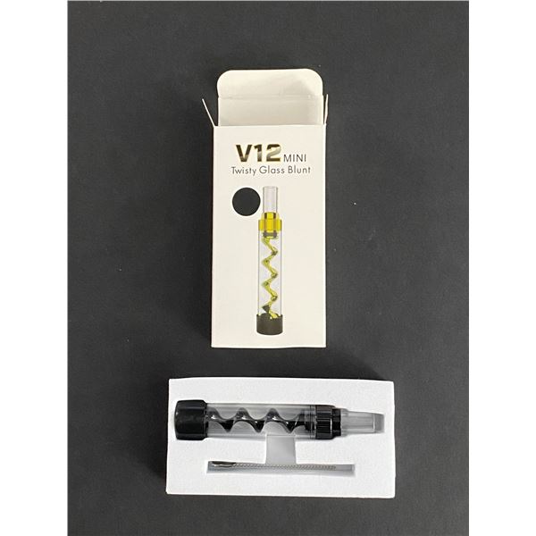 V12 MINI TWISTY GLASS BLUNT NEW BLACK COLOUR