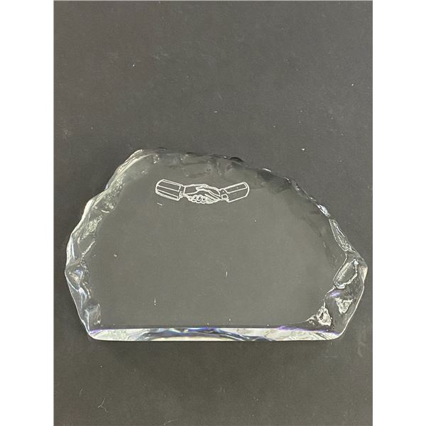 ICEBERG AWARD WITH HANDSHAKE FROM THINGS ENGRAVED