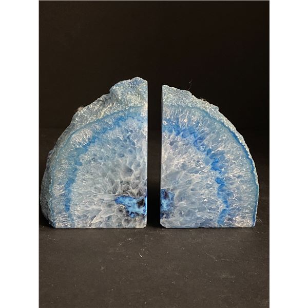 AGATE POLISHED ONE SIDE CRYSTAL ROCK BOOKENDS
