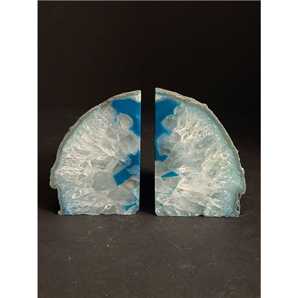 AGATE POLISHED ONE SIDE CRYSTAL ROCK BOOKENDS