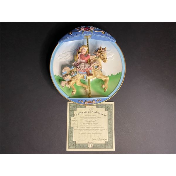 MUSICAL COLLECTORS PLATE BRADFORD EXCHANGE 1994 CAROUSEL DAY DREAMS "SWEPT AWAY #E14670