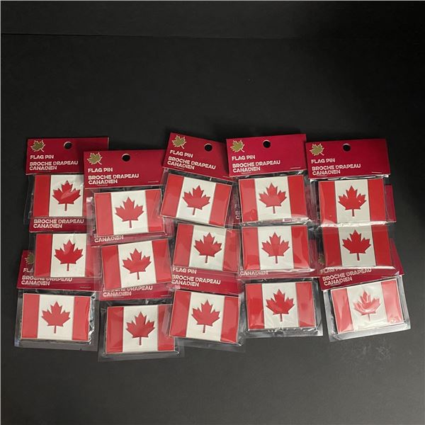 LOT OF 15 CANADA FLAG HEAVY DUTY PINS