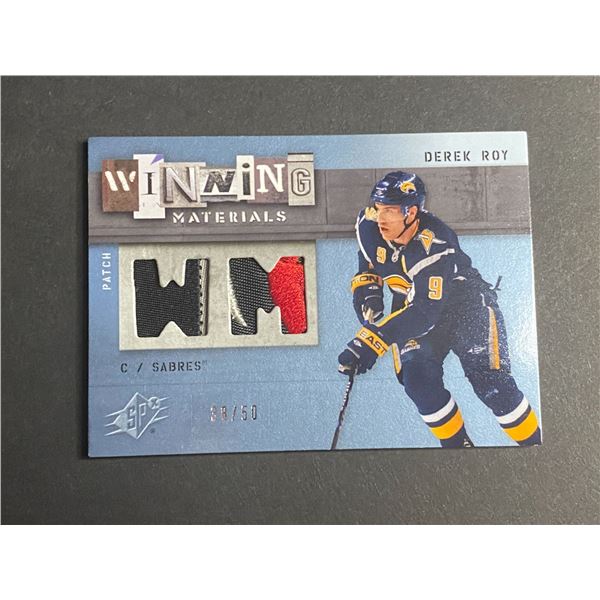 DEREK ROY WINNING MATERIALS PATCH CARD #/D 50 EXCELLENT PATCH