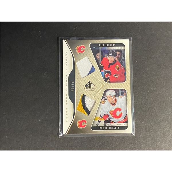 ALEX TANGUAY& CHUCK KOBASEW DUAL JERSEY PATCH CARD EXCELLENT PATCH #D/25
