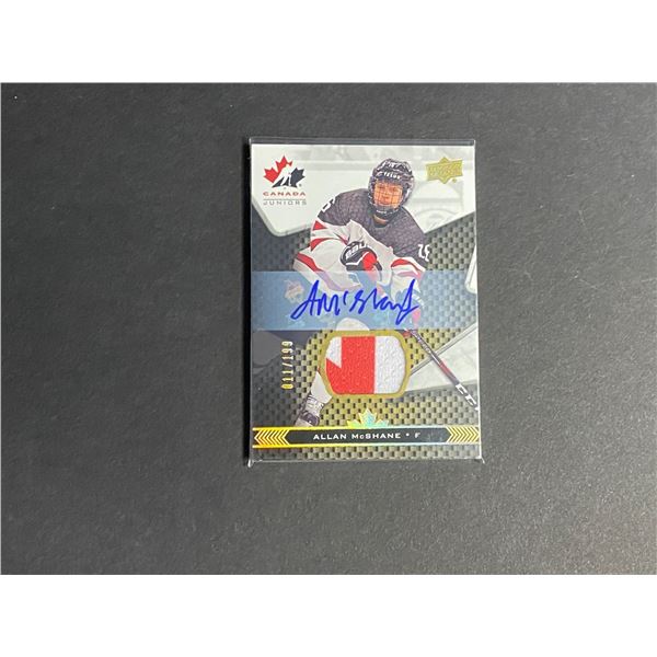 ALLAN McSHANE AUTOGRAPH/JERSEY PATCH CARD EXCELLENT PATCH #D/199