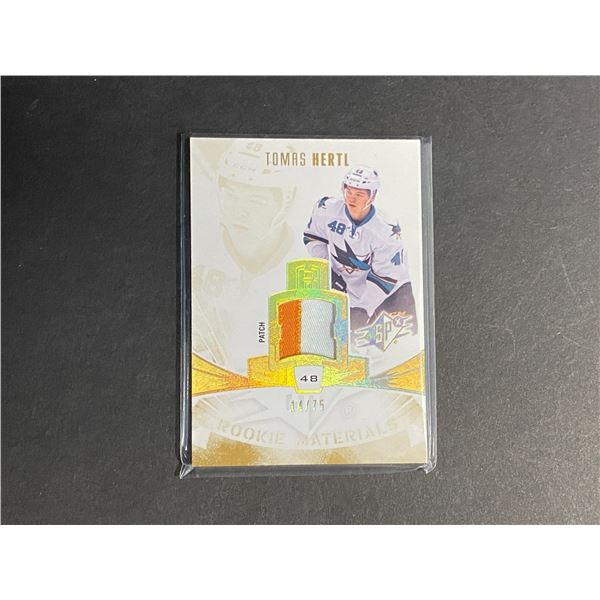 THOMAS HERTL SAN JOSE SHARKS JERSEY PATCH CARD EXCELLENT PATCH #D/75
