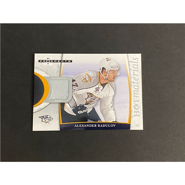 2008 FLEER HOT MATERIALS ALEXANDER RADULOV N.H.L JERSEY CARD