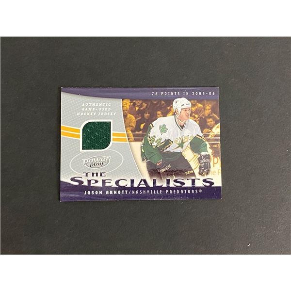 2006 U.D NHL POWER PLAY THE SPECIALIST JASON ARNOTT N.H.L JERSEY CARD
