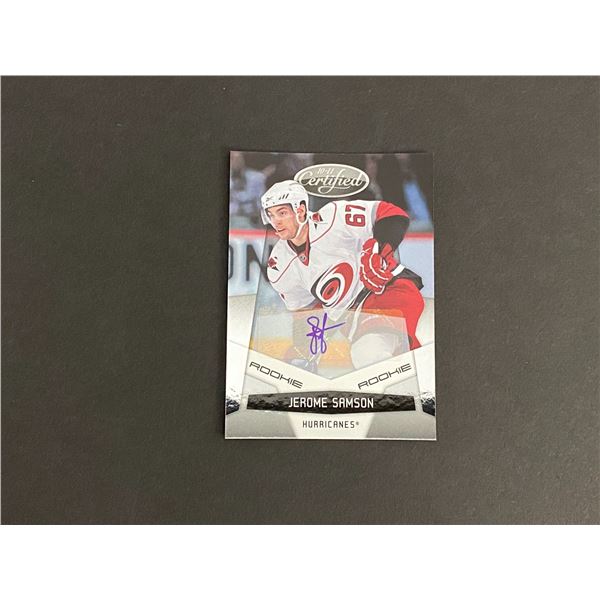 2010-11 CERTIFIED AUTOGRAPH ROOKIE JEROME SAMSON 452/799 N.H.L AUTOGRAPH CARD