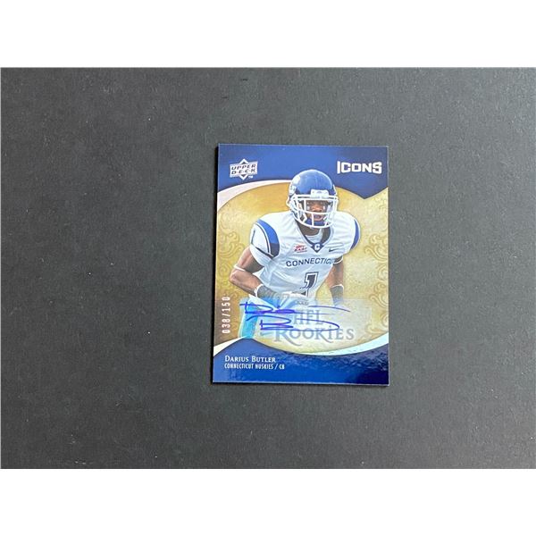 2009 ICONS FOOTBALL AUTOGRAPH DARIUS BUTLER HUSKIES AUTOGRAPH CARD