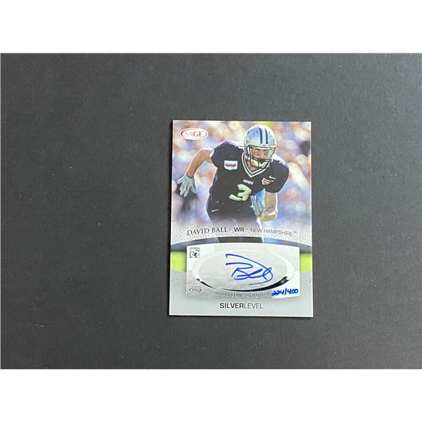 2007 SAGE COLLECTIBLES FOOTBALL AUTOGRAPH DAVID BALL AUTOGRAPH CARD