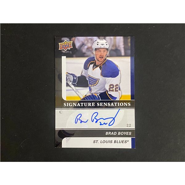 BRAD BOYES AUTOGRAPHED 2009/10 UPPER DECK HOCKEY SERIES 1 HOCKEY CARD