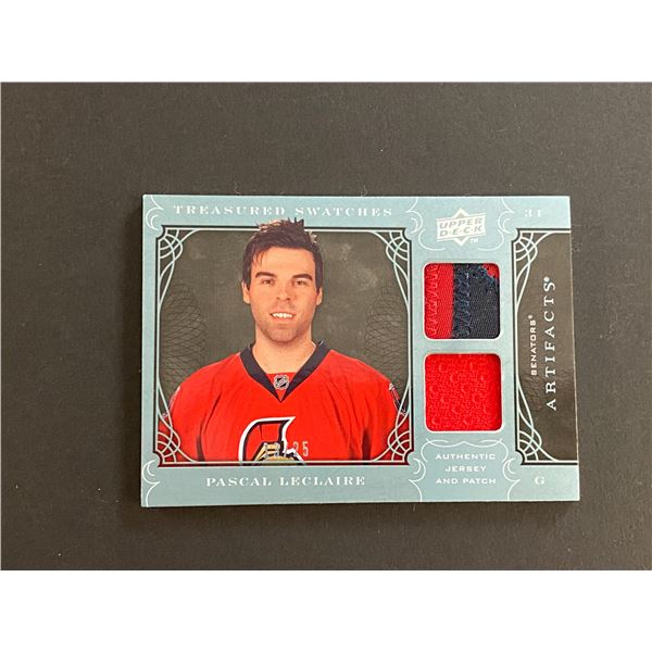 PASCAL LECLAIRE 2009/10 DUAL JERSEY/PATCH CARD #13 OF ONLY 25 MADE