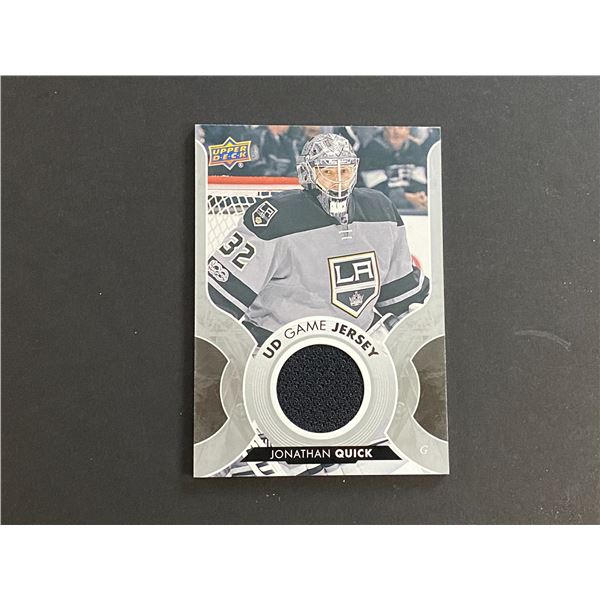 JONATHAN QUICK JERSEY CARD 2017/18 U.D SERIES 1 HOCKEY