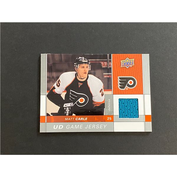 MATT CARLE JERSEY CARD 2009/10 U.D HOCKEY SERIES 1