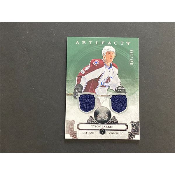 TYSON BARRIE DUAL JERSEY CARD 2017/18 U.D ARTIFACTS #054 OF 125 MADE