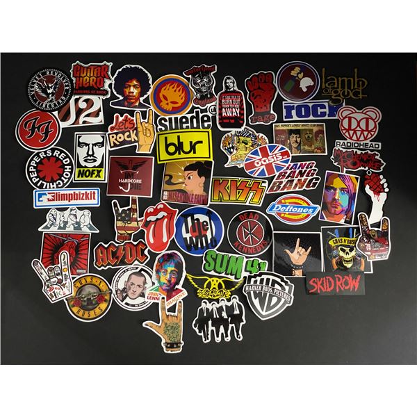 LOT OF 50 ROCK N ROLL PVC STICKERS NO DOUBLES