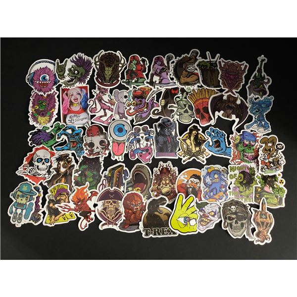 LOT OF 50 VARIOUS PVC STICKERS