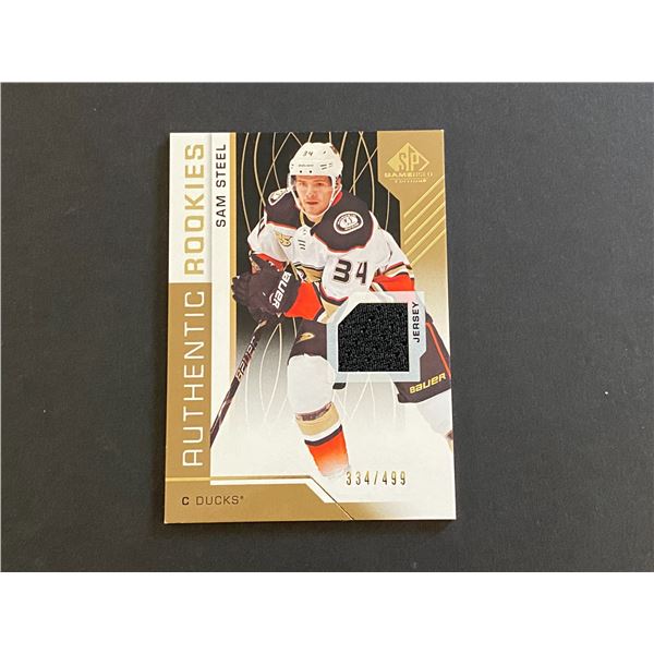 SAM STEEL JERSEY CARD ANAHEIM MIGHTY DUCKS #334 OF 499 MADE!