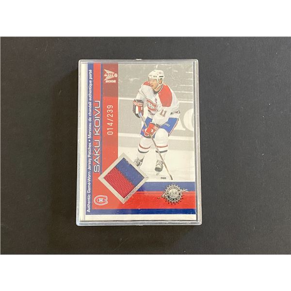 SAKU KOIVU 2002 MCDONALDS RARE GAME WORN JERSEY REDEMPTION ONLY 239 MADE!