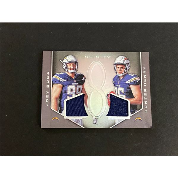 JOEY BOSA & HUNTER HENRY SAN DIEGO CHARGERS DUAL JERSEY CARD #166 OF 288 MADE