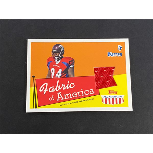 TY WARREN SENIOR BOWL GAME WORN JERSEY CARD