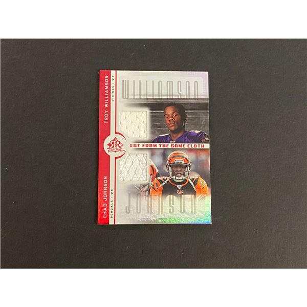CHAD JOHNSON & TROY WILLIAMS DUAL JERSEY CARD