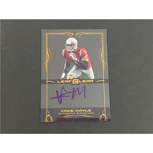 VINCE MAYLE CLEAR AUTOGRAPH CARD