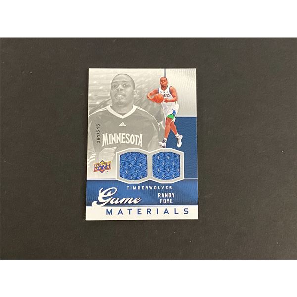RANDY FOYE MINNESOTA TIMBERWOLVES DUAL JERSEY CARD #391 OF 545 MADE