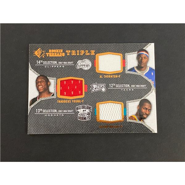 JULIAN WRIGHT & THADDEUS YOUNG & AL THORNTON TRIPLE JERSEY CARD
