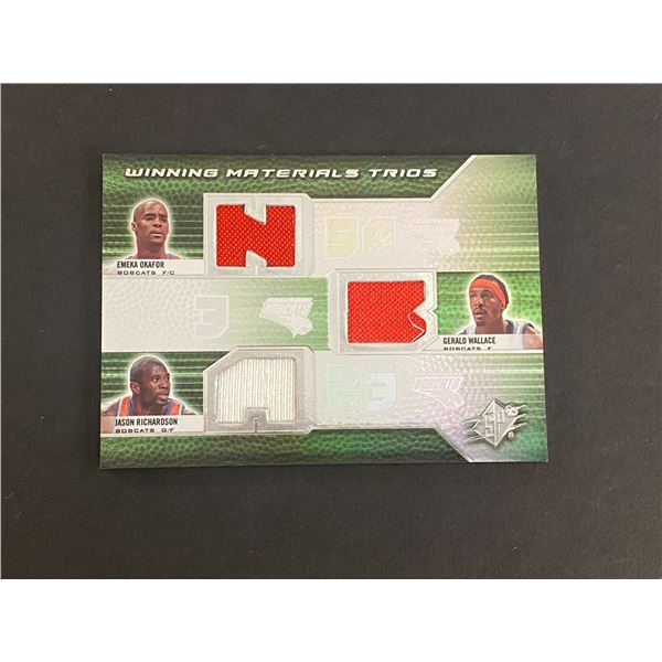 GERALD WALLACE & EMEKA OKAFOR & JASON RICHARDSON TRIPLE JERSEY CARD