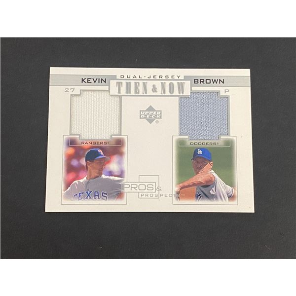 KEVIN BROWN DUAL TEXAS RANGERS & LOS ANGELES DODGERS JERSEY CARD