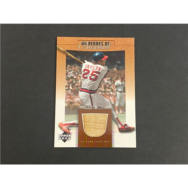 DON BAYLOR ANAHEIM ANGELS GAME USED BAT CARD