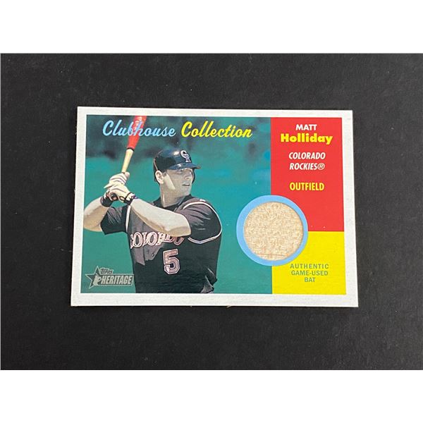 MATT HOLLIDAY COLORADO ROCKIES GAME USED BAT CARD