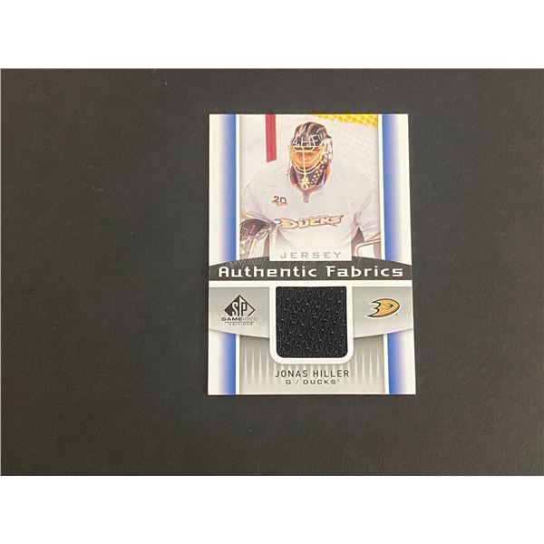 JONAS HILLER ANAHEIM MIGHTY DUCKS JERSEY CARD