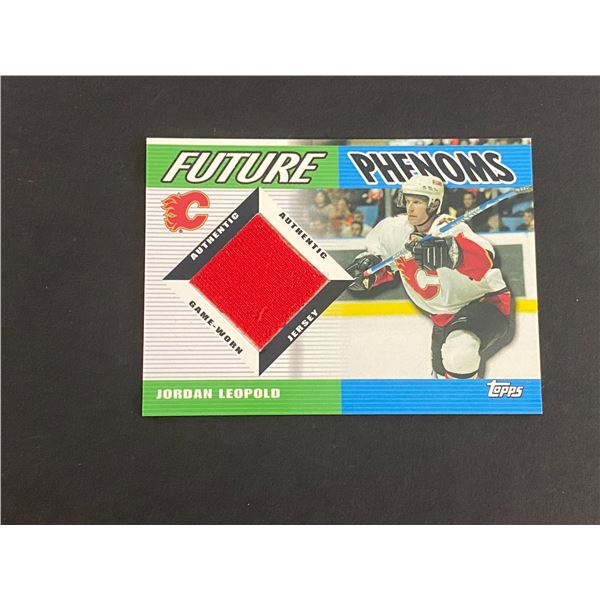 JORDAN LEOPOLD CALGARY FLAMES JERSEY CARD