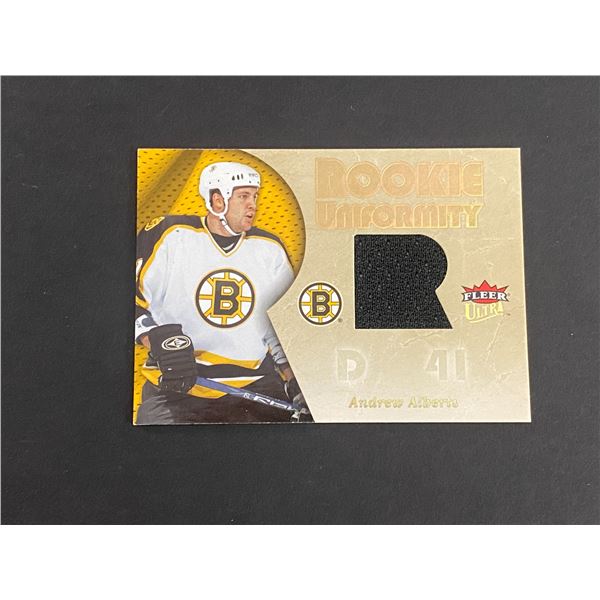 ANDREW ALBERTS BOSTON BRUINS JERSEY CARD