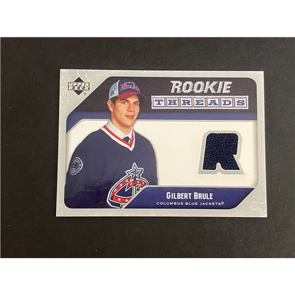 GILBERT BRULE COLUMBUS BLUE JACKETS ROOKIE JERSEY CARD