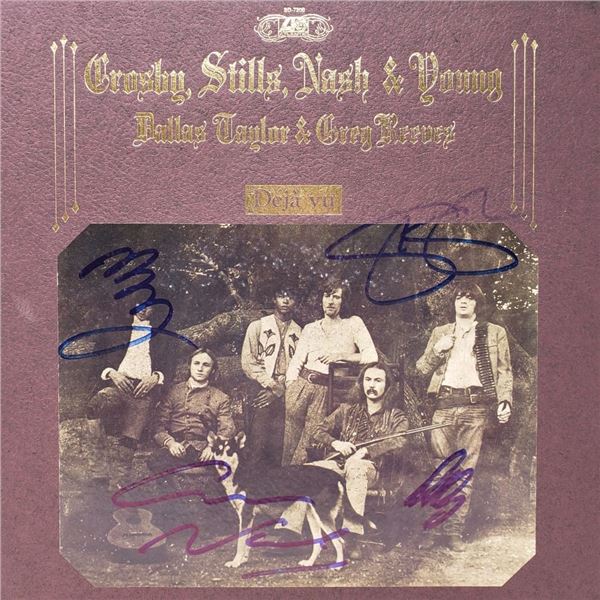 Signed CSNY Deja Vu Album Cover